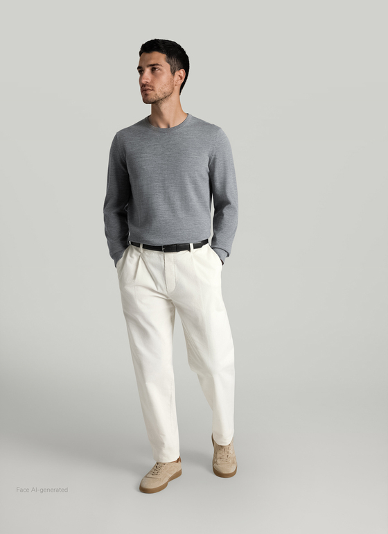 Pullover Rundhals 1/1 Arm Shark Skin Frontansicht