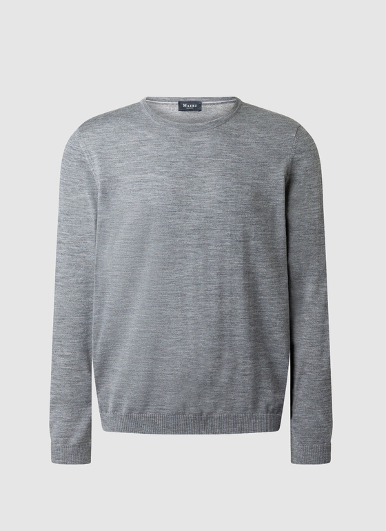 Pullover Rundhals 1/1 Arm Shark Skin Frontansicht