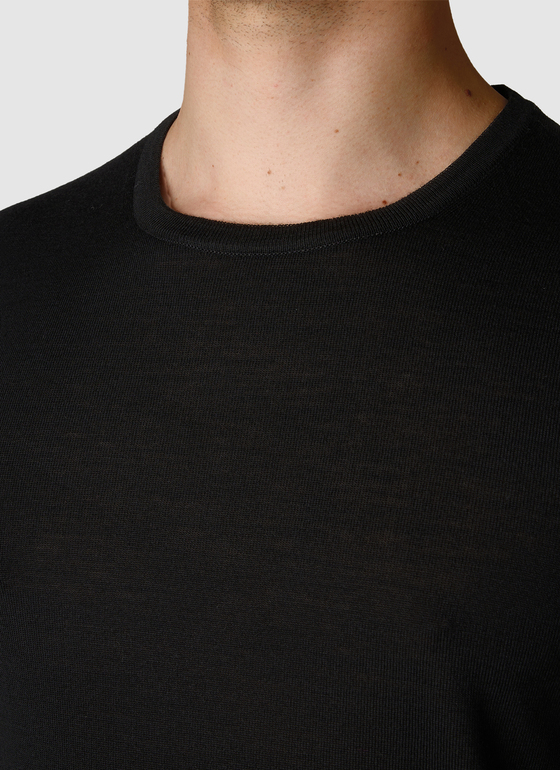 Pullover Rundhals 1/1 Arm Black Frontansicht