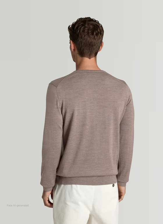 Pullover V-Ausschnitt 1/1 Arm Brownie Frontansicht