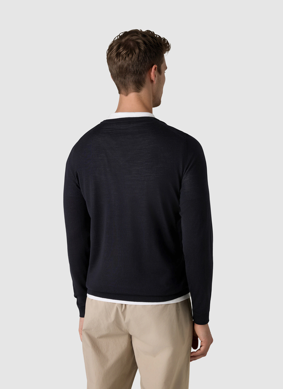 Pullover V-Ausschnitt 1/1 Arm Navy Frontansicht