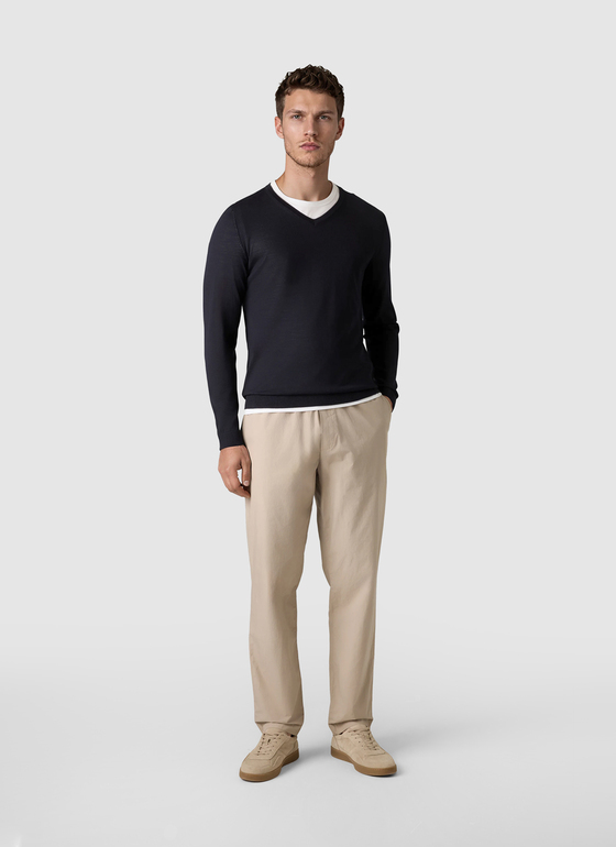 Pullover V-Ausschnitt 1/1 Arm Navy Frontansicht