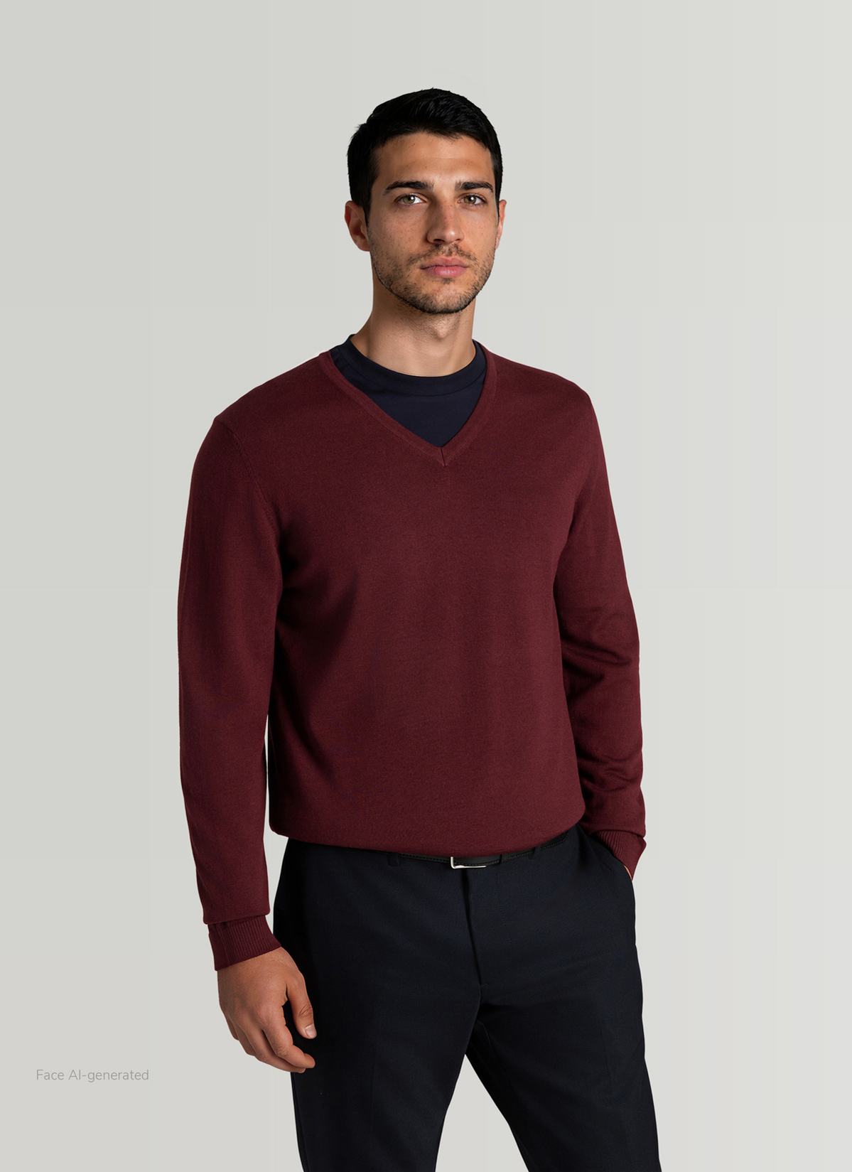 Pullover V-Ausschnitt 1/1 Arm, Barolo Wine Detailansicht 2