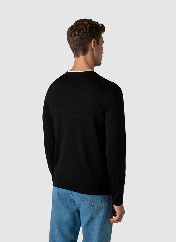 Pullover V-Ausschnitt 1/1 Arm Black Frontansicht
