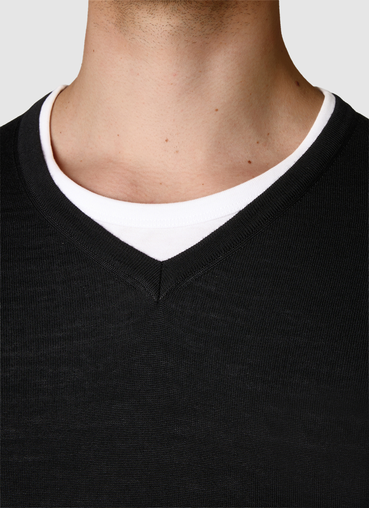 Pullover V-Ausschnitt 1/1 Arm, Black Detailansicht 1