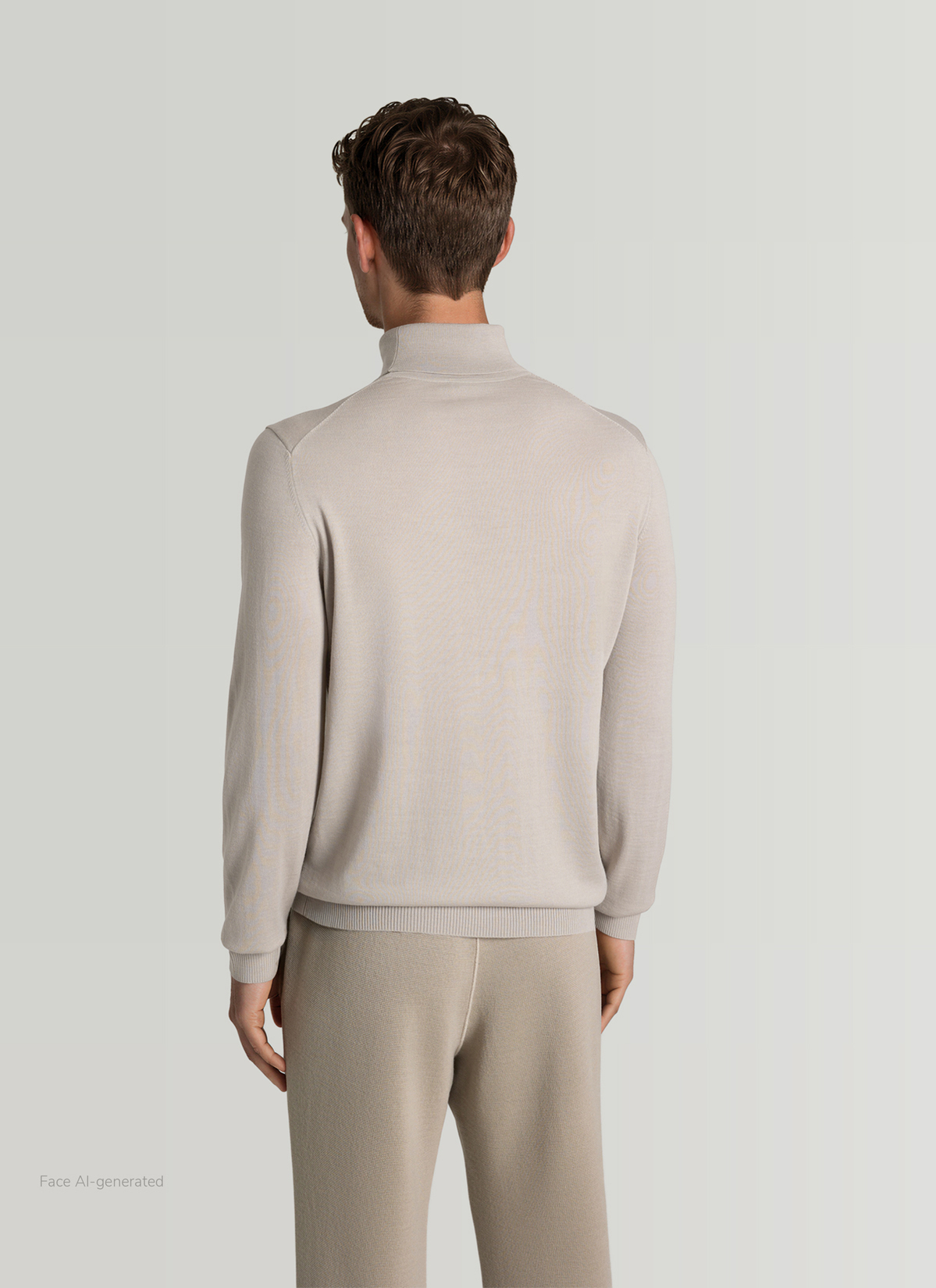 Pullover Rollkragen 1/1 Arm, Mascarpone Cream Rückansicht