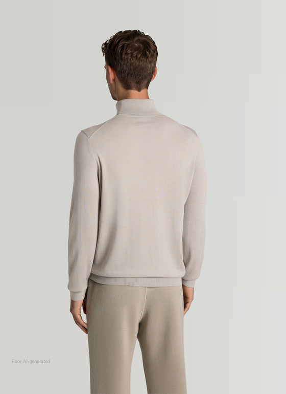 Pullover Rollkragen 1/1 Arm Mascarpone Cream Frontansicht