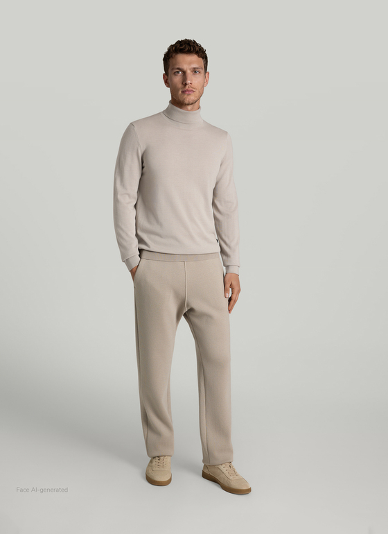 Pullover Rollkragen 1/1 Arm Mascarpone Cream Frontansicht