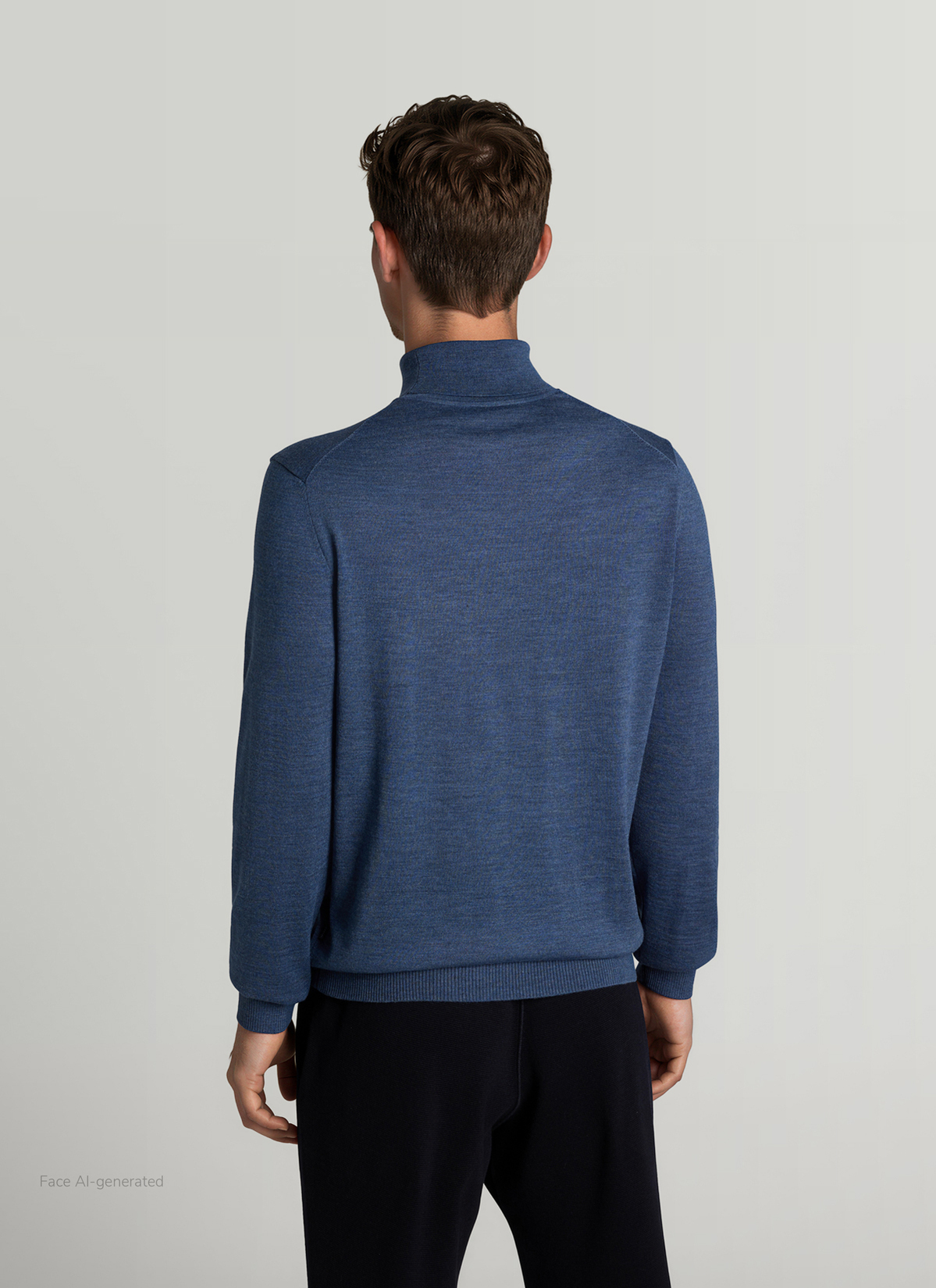 Pullover Rollkragen 1/1 Arm, Nimes Blue Rückansicht