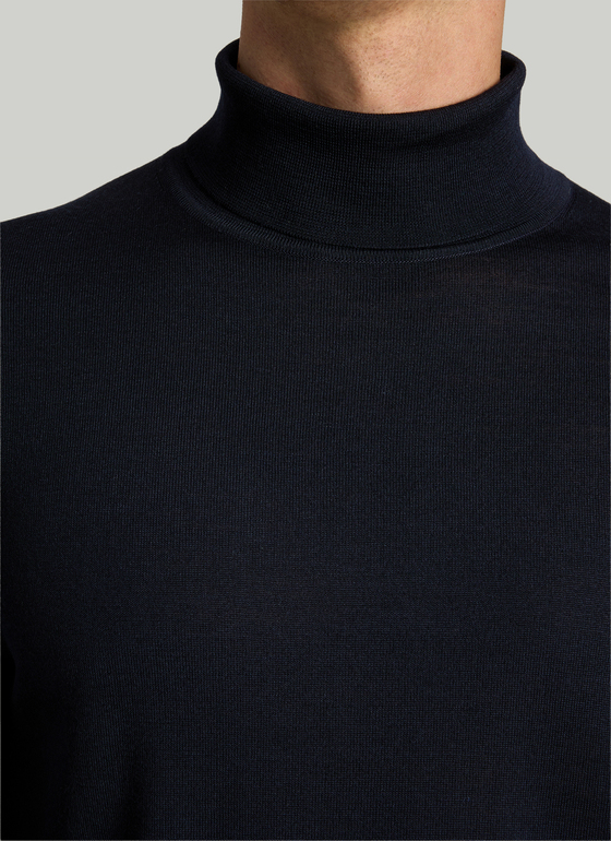 Pullover Rollkragen 1/1 Arm Navy Frontansicht