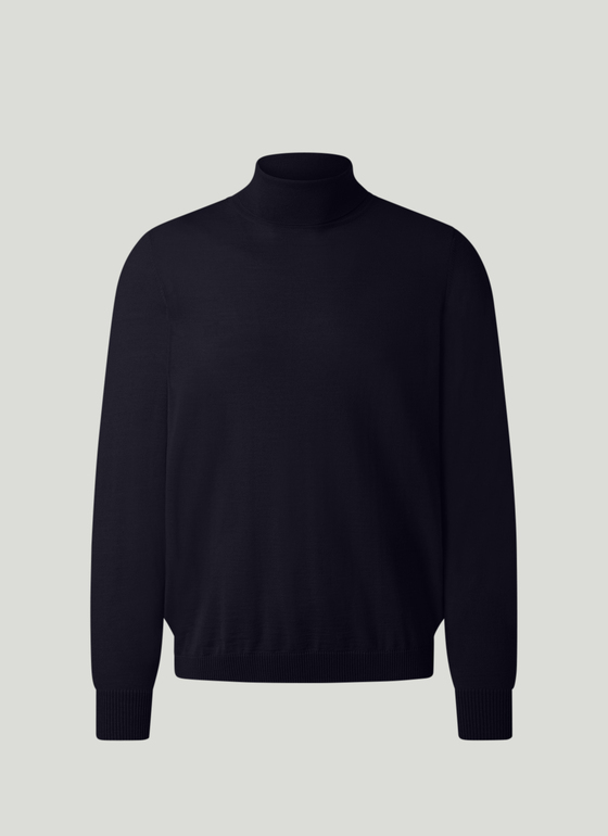 Pullover Rollkragen 1/1 Arm Navy Frontansicht