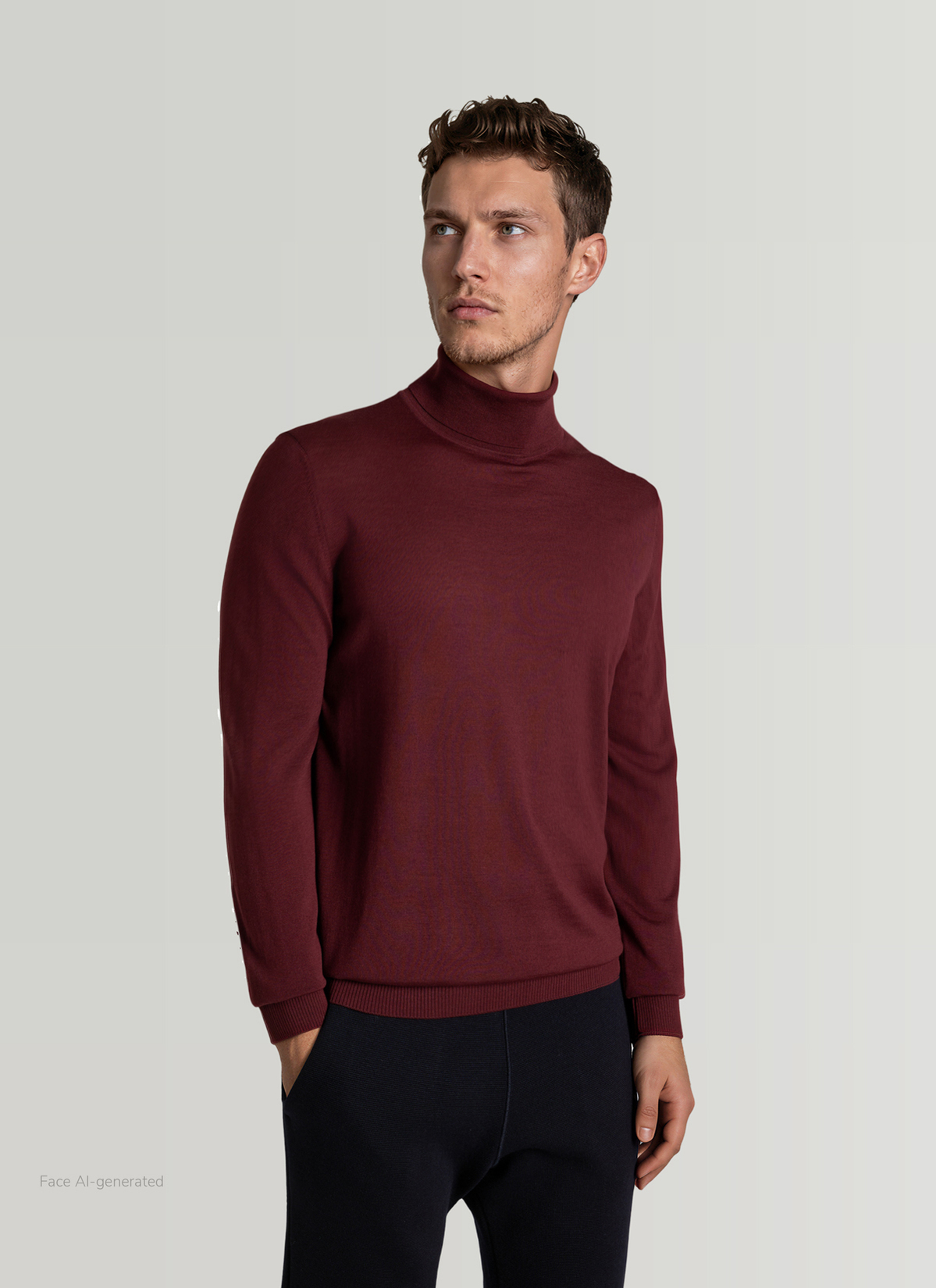 Pullover Rollkragen 1/1 Arm, Barolo Wine Frontansicht