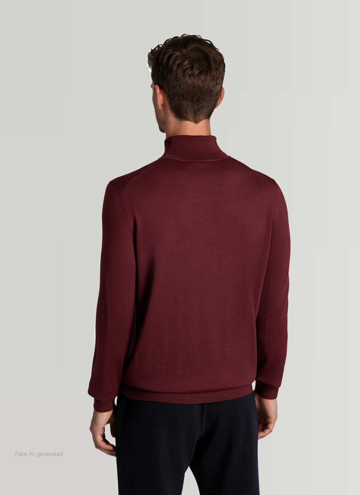 Pullover Rollkragen 1/1 Arm, Barolo Wine Rückansicht