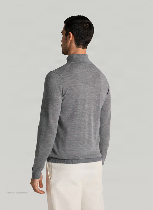 Pullover Rollkragen 1/1 Arm, Shark Skin Rückansicht