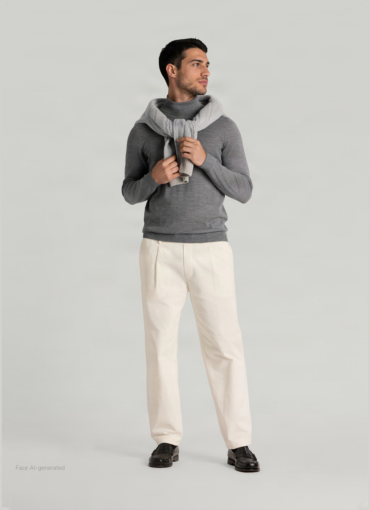 Pullover Rollkragen 1/1 Arm, Shark Skin Detailansicht 2