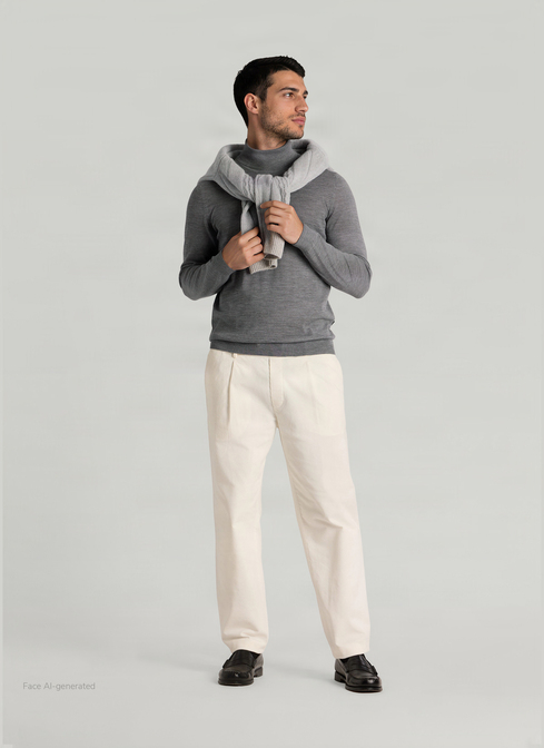 Pullover Rollkragen 1/1 Arm, Shark Skin Detailansicht 2