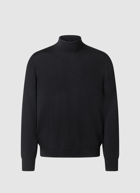 Pullover Rollkragen 1/1 Arm Black Frontansicht