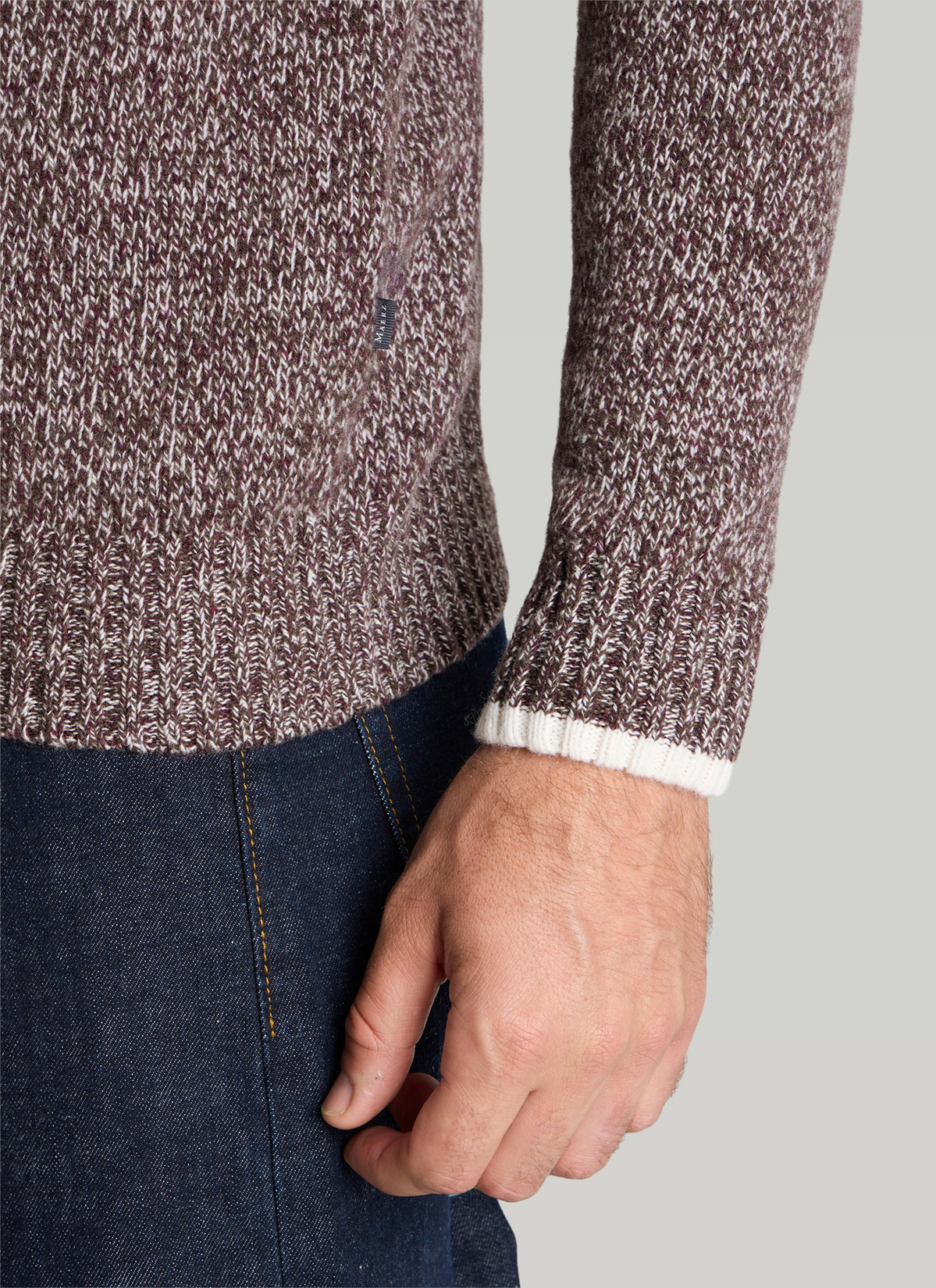 Pullover Rundhals 1/1 Arm, Mellow Cherry Detailansicht 1