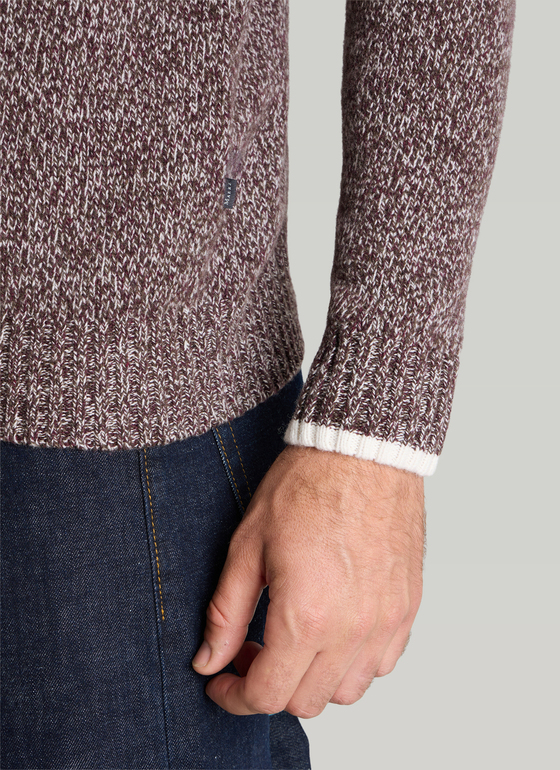 Pullover Rundhals 1/1 Arm Mellow Cherry Frontansicht