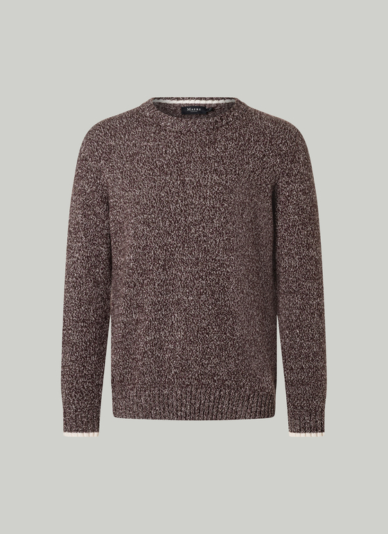 Pullover Rundhals 1/1 Arm Mellow Cherry Frontansicht