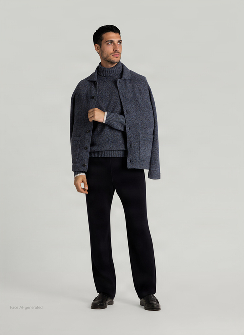 Pullover Rollkragen 1/1 Arm, Nimes Blue Detailansicht 2