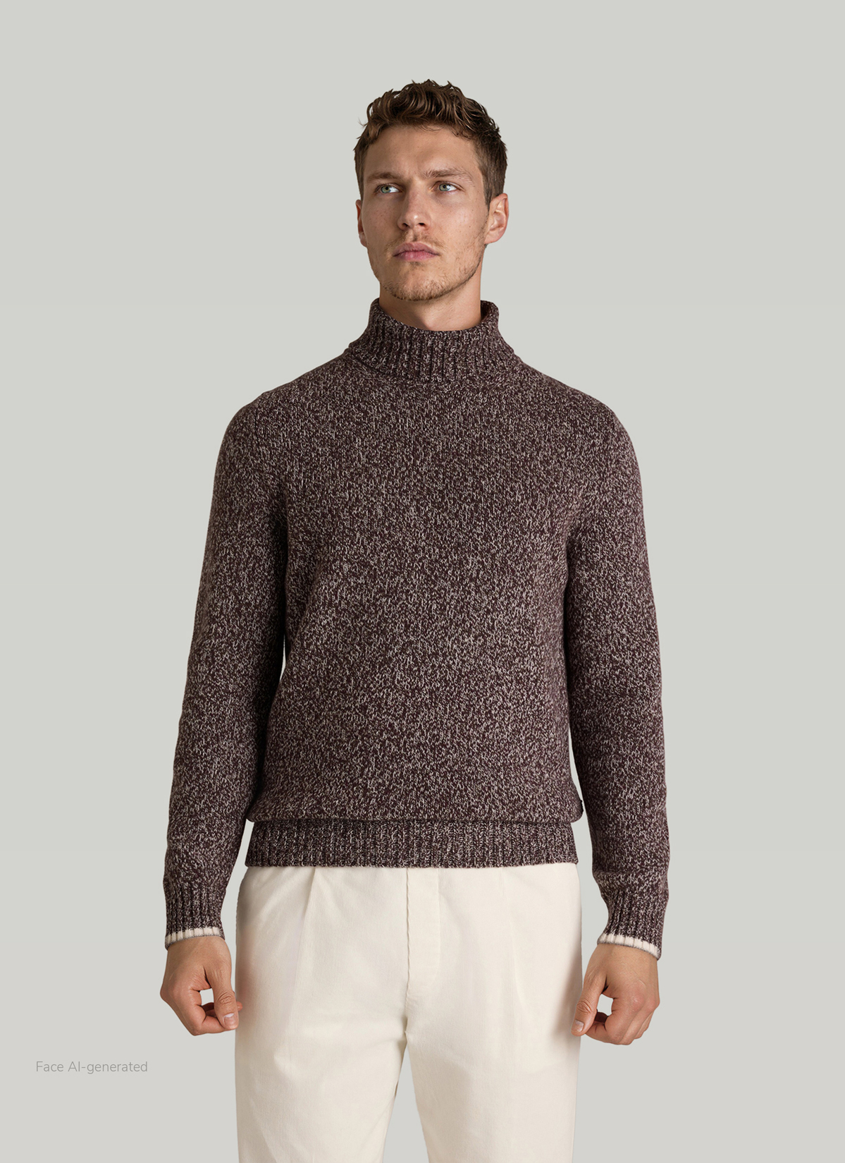 Pullover Rollkragen 1/1 Arm, Mellow Cherry Frontansicht