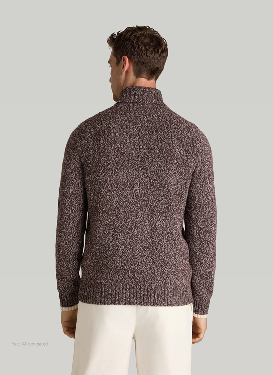 Pullover Rollkragen 1/1 Arm Mellow Cherry Frontansicht