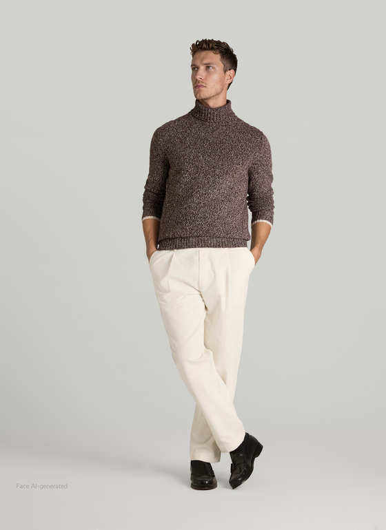 Pullover Rollkragen 1/1 Arm Mellow Cherry Frontansicht