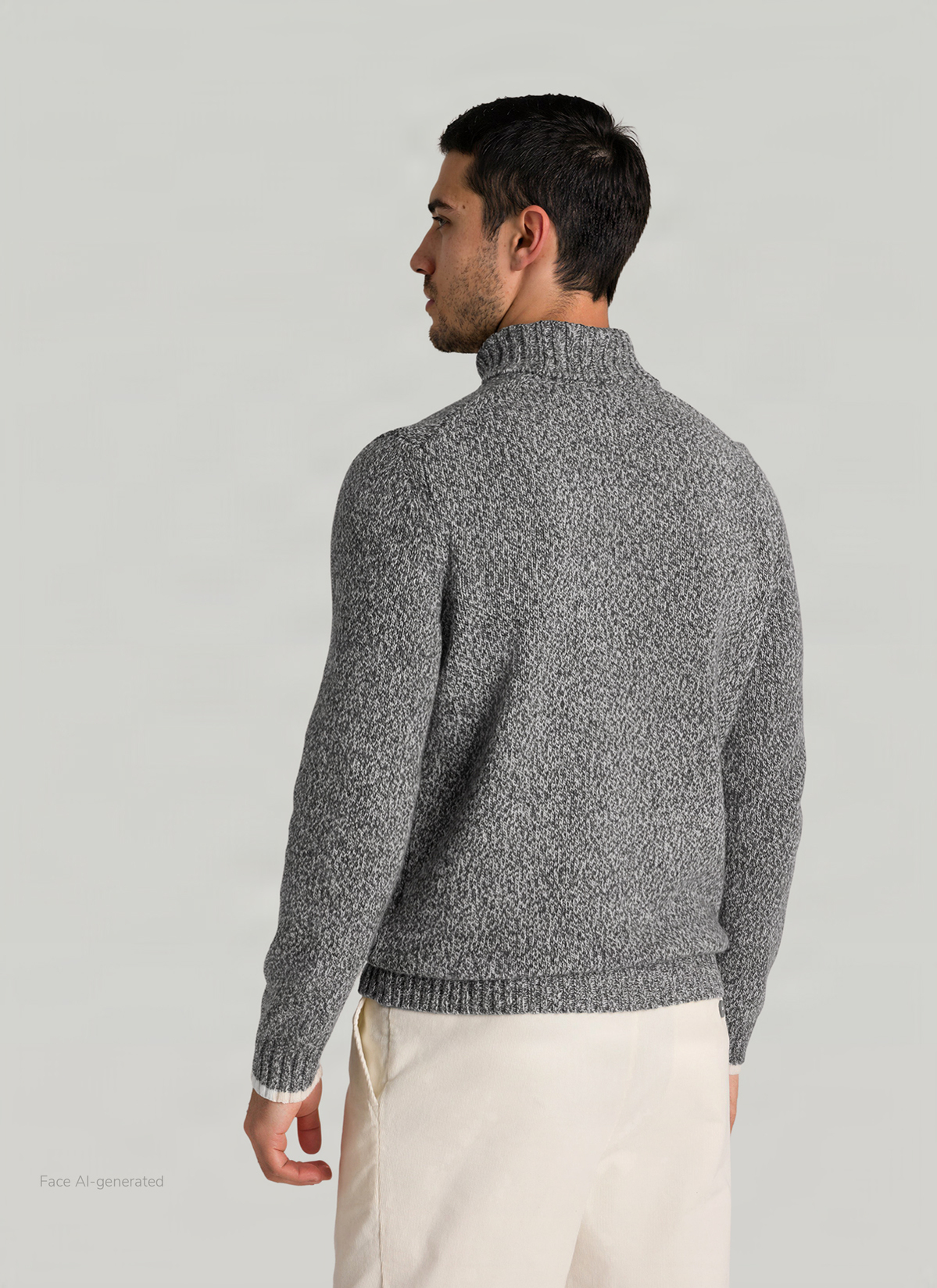 Pullover Rollkragen 1/1 Arm, Shark Skin Rückansicht