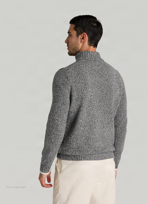 Pullover Rollkragen 1/1 Arm, Shark Skin Rückansicht