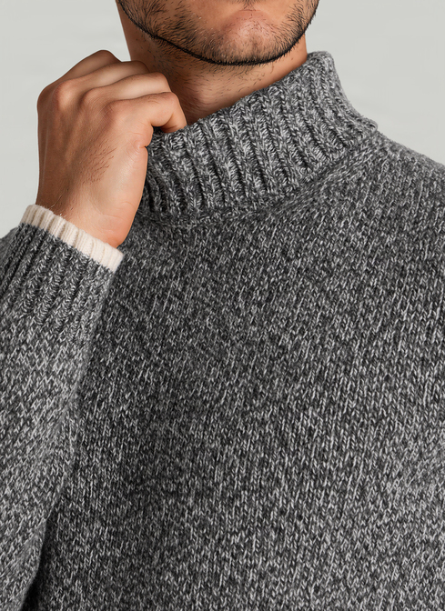 Pullover Rollkragen 1/1 Arm, Shark Skin Detailansicht 1