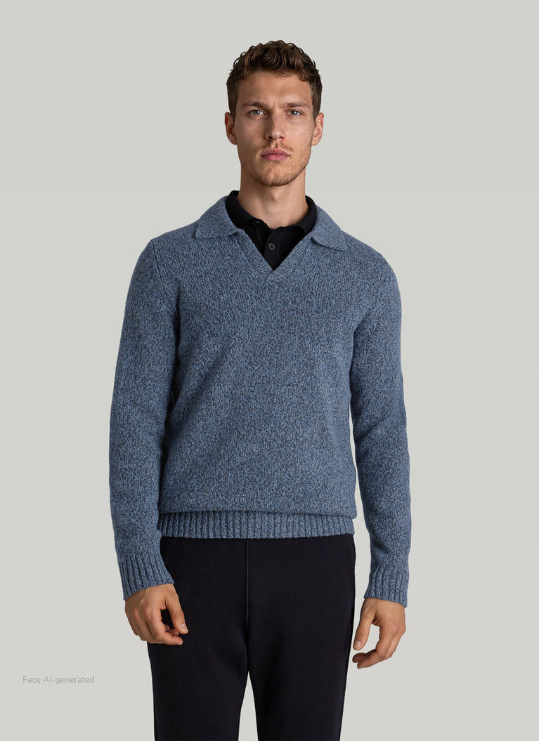 PolokragenpulloverNimes Blue Frontansicht