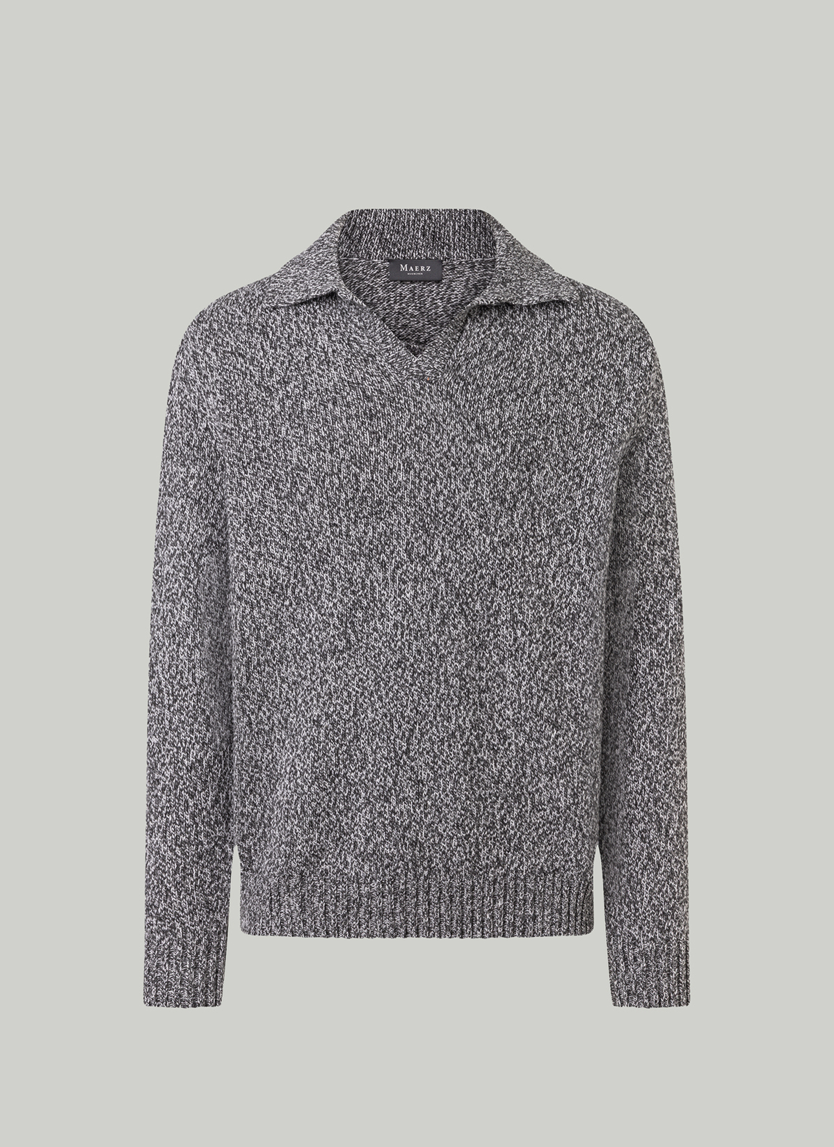 Pullover Polokragen Knopf 1/1 Arm, Shark Skin 