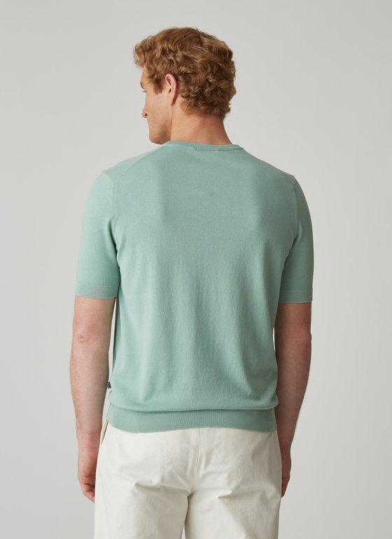 T-Shirt Rundhals 1/2 Arm Warm Green Frontansicht