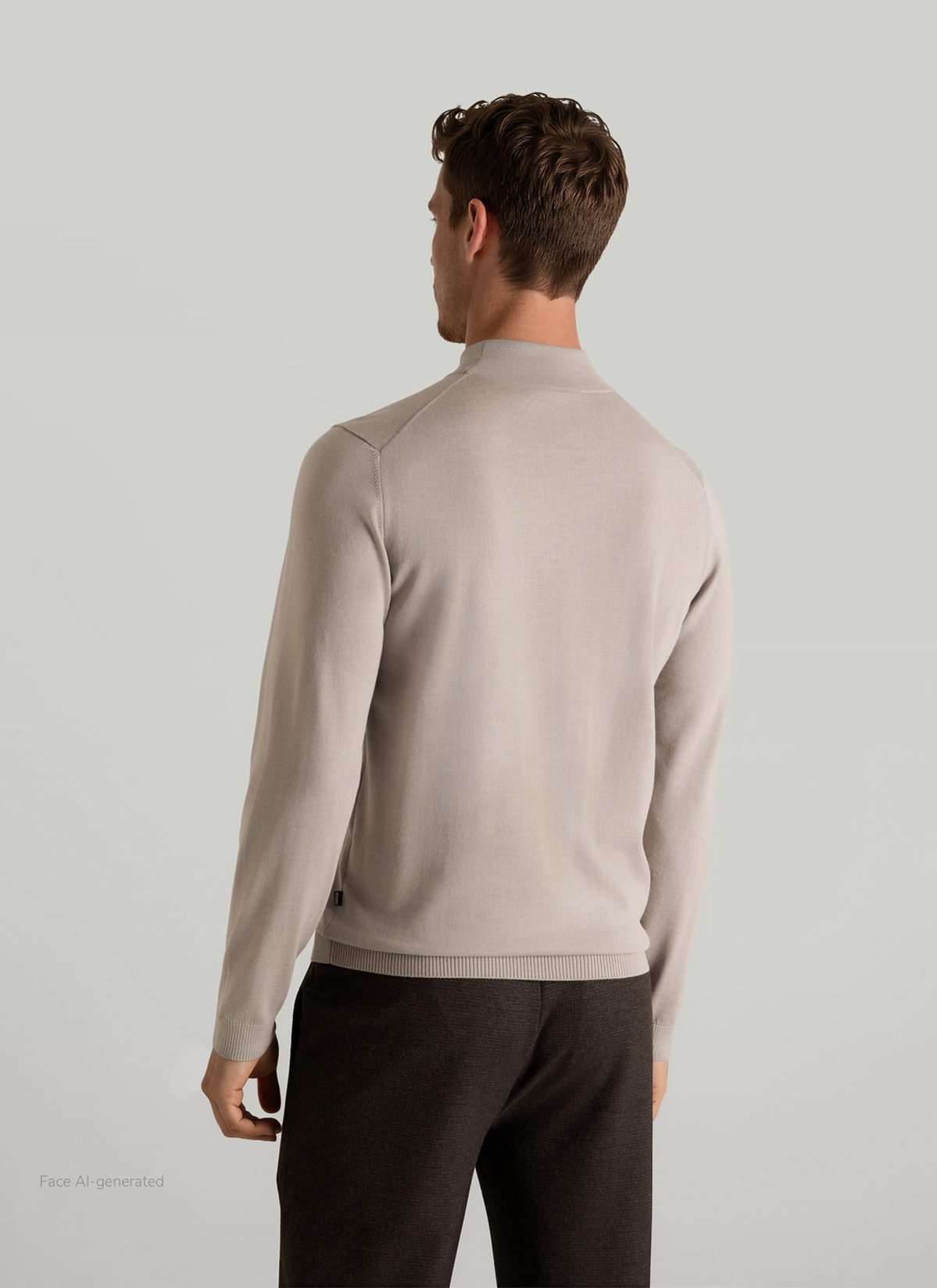 Pullover Rollkragen 1/1 Arm, Mascarpone Cream Rückansicht