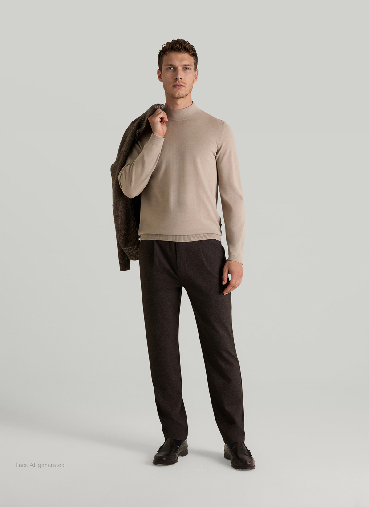 Pullover Rollkragen 1/1 Arm, Mascarpone Cream Detailansicht 2