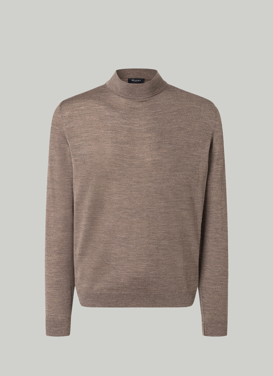 Pullover Rollkragen 1/1 Arm Brownie Frontansicht