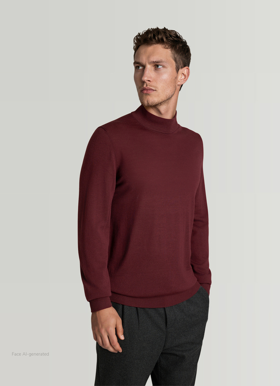 Pullover Rollkragen 1/1 Arm Barolo Wine Frontansicht