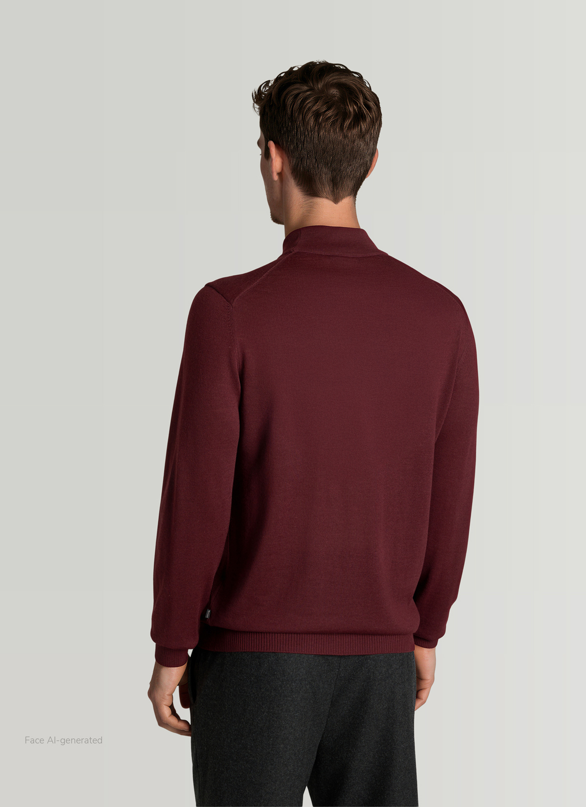 Pullover Rollkragen 1/1 Arm, Barolo Wine Rückansicht