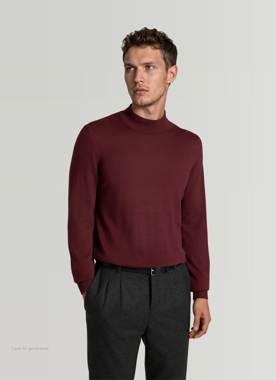Pullover Rollkragen 1/1 Arm Barolo Wine Frontansicht