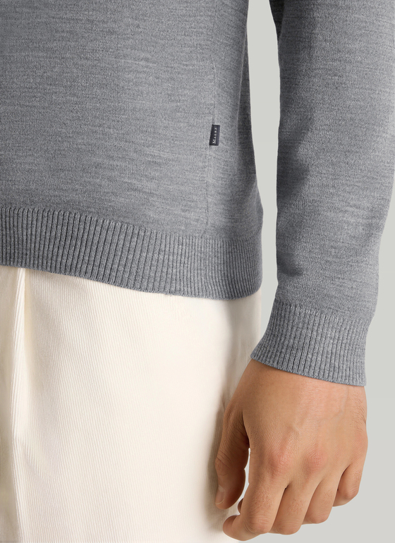 Pullover Rollkragen 1/1 Arm Shark Skin Frontansicht