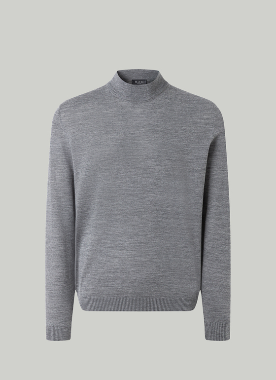 Pullover Rollkragen 1/1 Arm Shark Skin Frontansicht