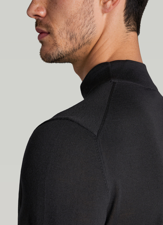 Pullover Rollkragen 1/1 Arm Black Frontansicht