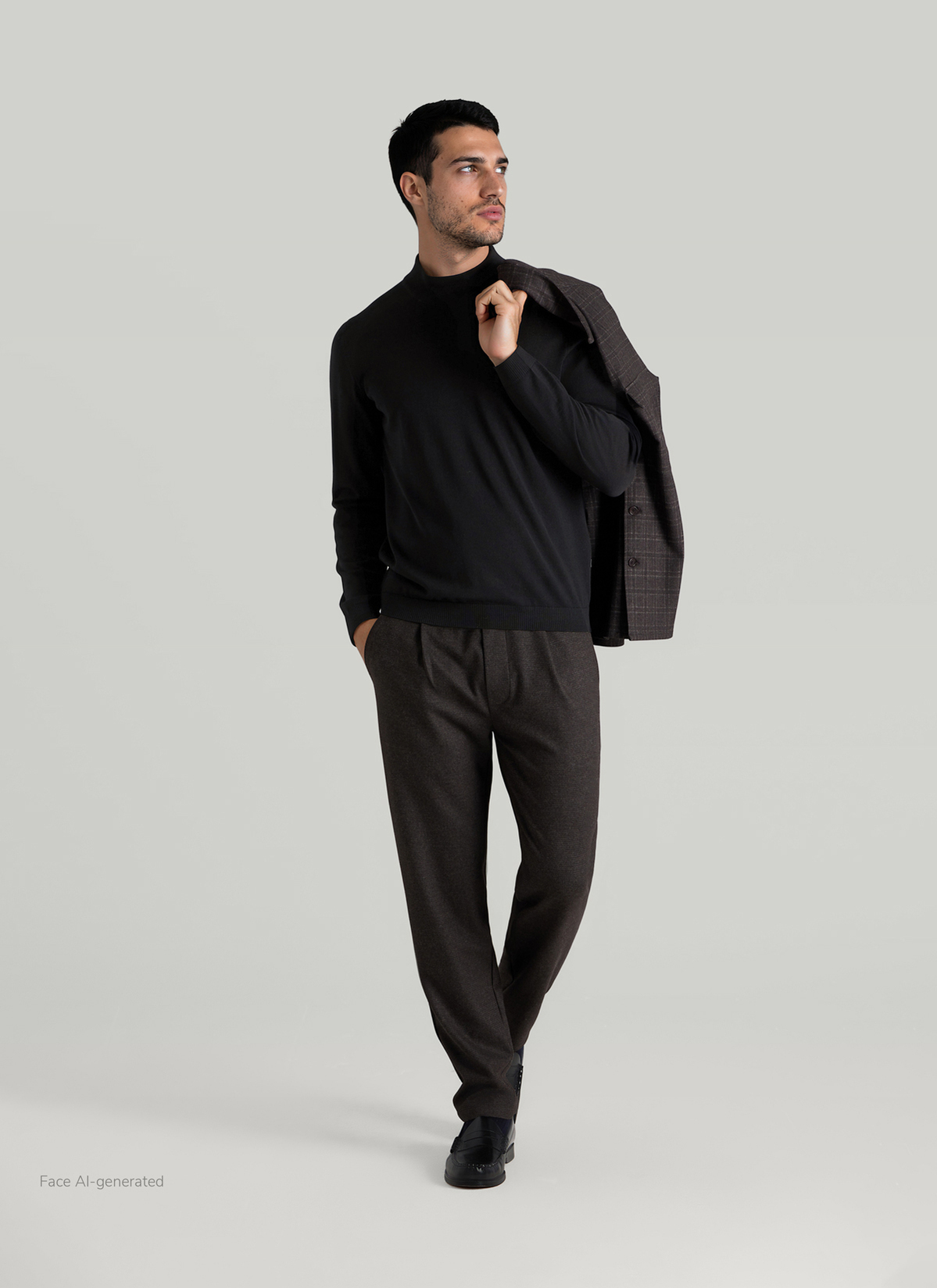 Pullover Rollkragen 1/1 Arm, Black Detailansicht 2