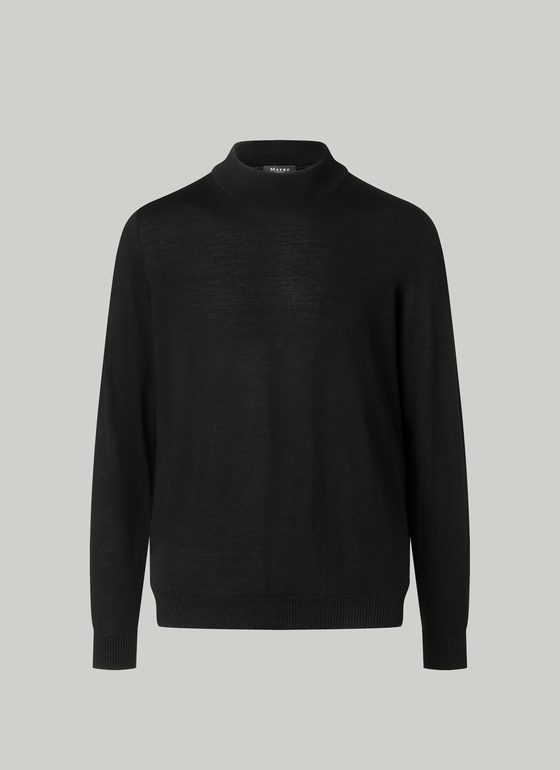 Pullover Rollkragen 1/1 Arm Black Frontansicht
