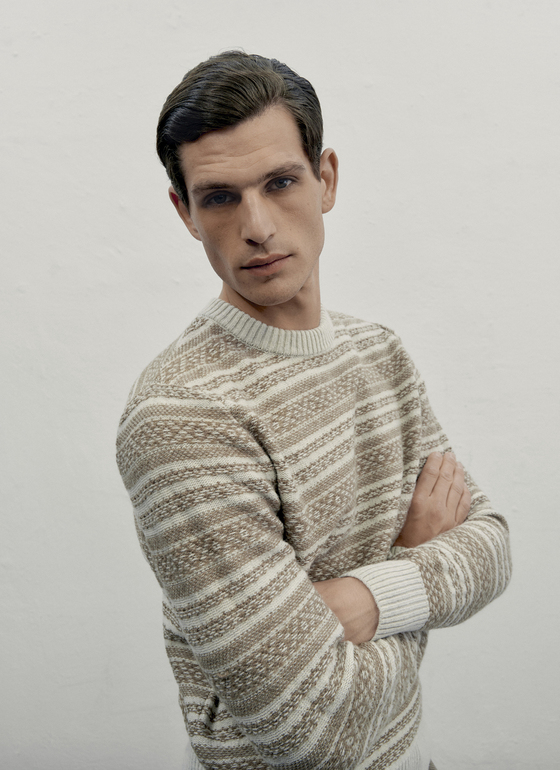Pullover Rundhals 1/1 Arm Mascarpone Cream Frontansicht