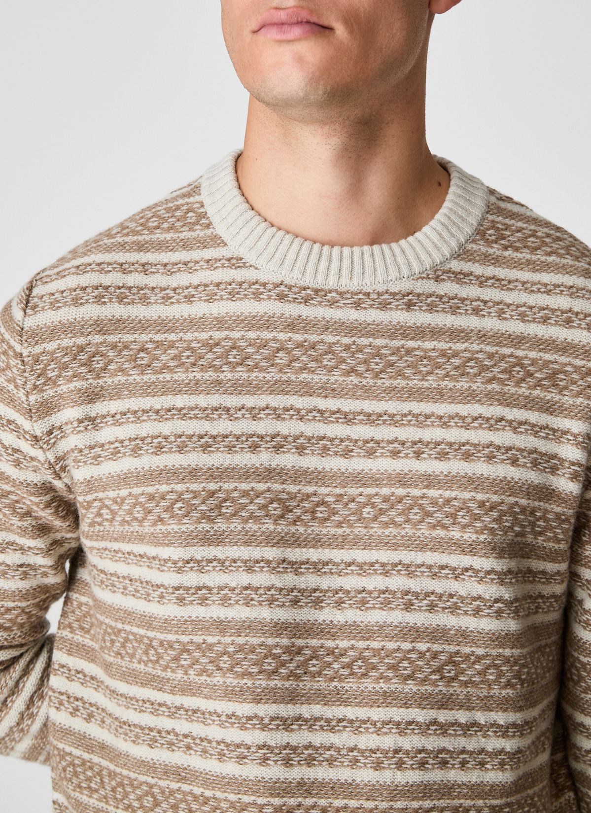 Pullover Rundhals 1/1 Arm, Mascarpone Cream Detailansicht 2