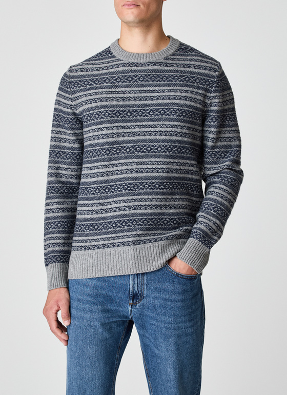 Pullover Rundhals 1/1 Arm Mercury Grey Frontansicht