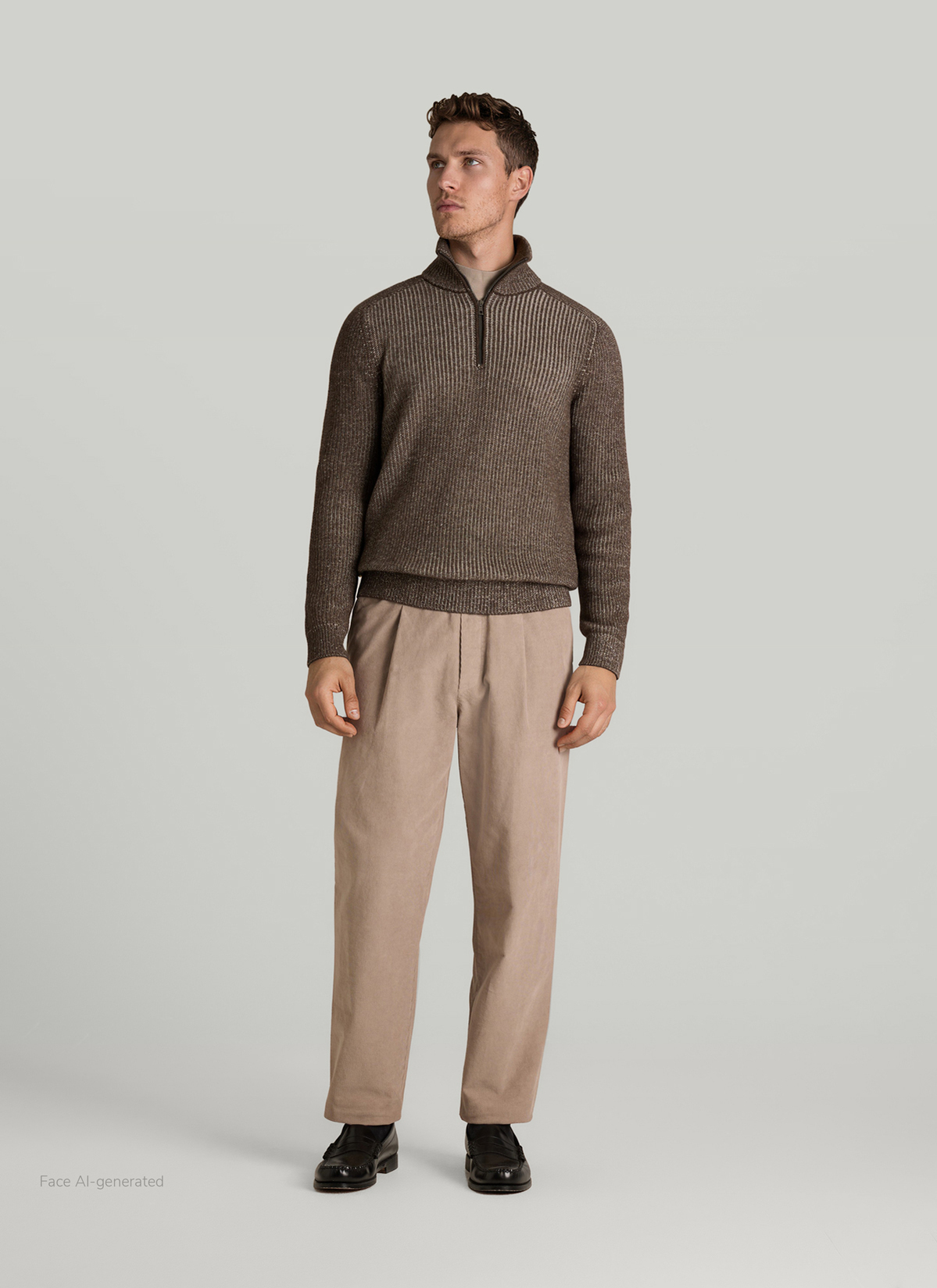 Pullover Troyer 1/1 Arm, Brownie Detailansicht 2