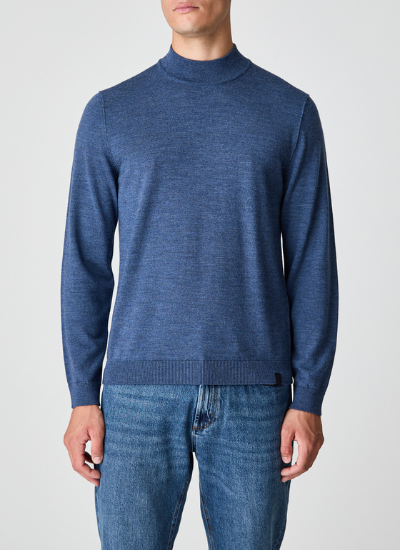 Pullover Stehkragen 1/1 Arm Nimes Blue Frontansicht